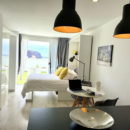 公寓 Luxury Sea View Penthouse, Hortensia Apartments, Los Cristianos, Tenerife 洛斯克里斯蒂亚诺斯